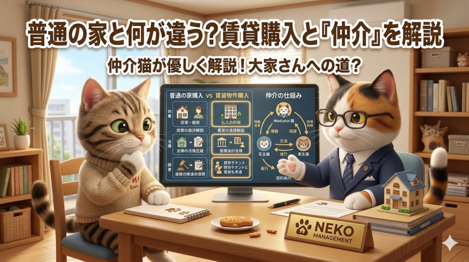 賃貸物件を買うって、普通の家の買い方と何が違う？